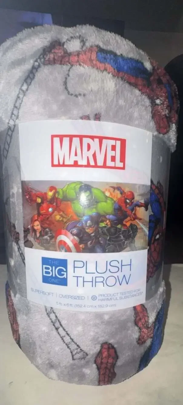 The Big One Marvel Spider-Man Plush Throw Blanket Size 5 ft x 6 ft Gray